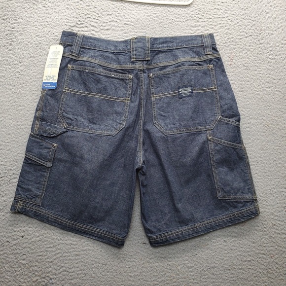 Columbia Denim Shorts Mens Size 34 Blue Authentic Fit Medium Wash Outdoor Pocket - Picture 2 of 8